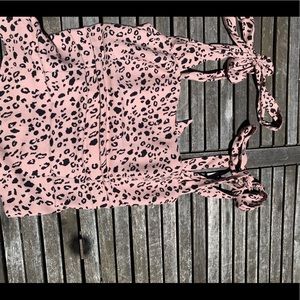 RARE pink cheetah print reformation tie top💋❤️